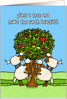 Earth Day Plant a Tree Sheep card
