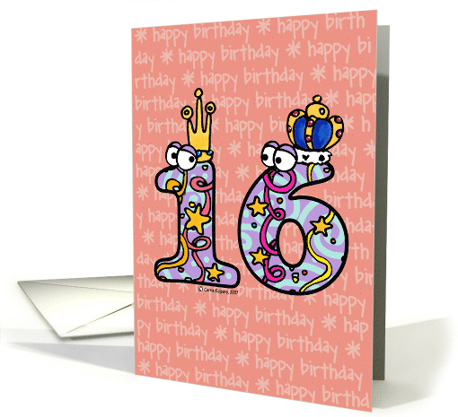 Sixteen Years Old Birthday card (52514)