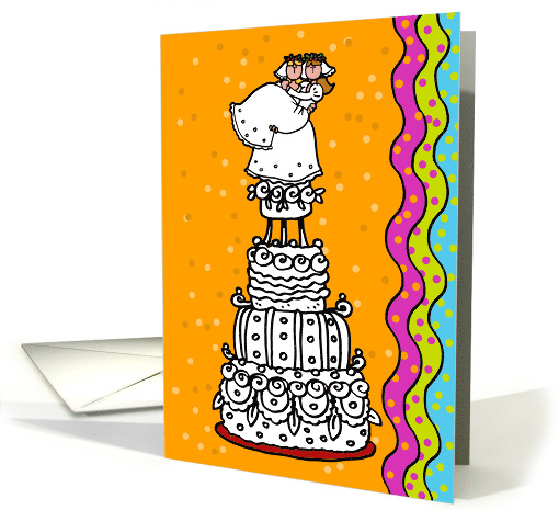 Lesbian Wedding Cake Congratulations card (53566)