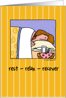 Woman Rest Relax Recover Get Well card