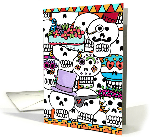 Dia de Los Muertos Sugar Skulls card (55303)