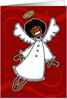 African American Christmas Angel card