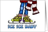 Boys Ice Skating Party Invitation card