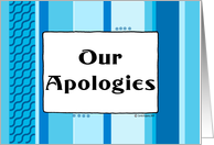 Apologies Customer Service card