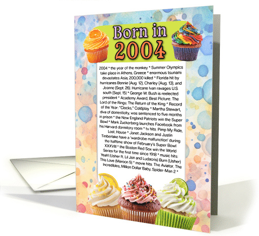 Born in 2004 What Happened in Your Birth Year card (574534)