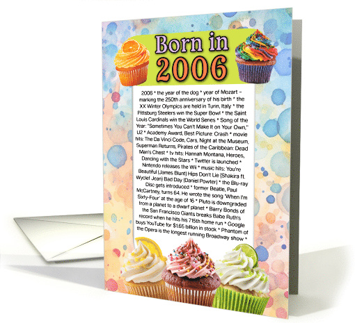 Born in 2006 What Happened in Your Birth Year card (574536)