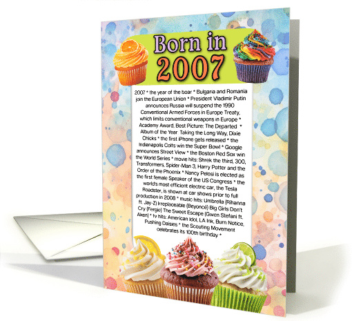 Born in 2007 What Happened in Your Birth Year card (574537)