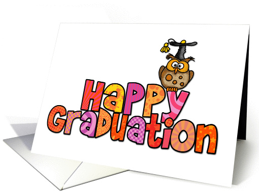 Congratulations Happy Graduation Owl Cap and Tassel card (575776)