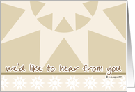 we’d like to hear from you card