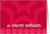 a warm welcome card