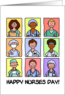 Male and Female Nurses - Happy Nurses Day card