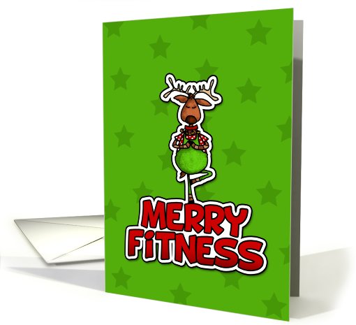 Merry Fitness - Yoga - Reindeer in Tree Posture card (635922)