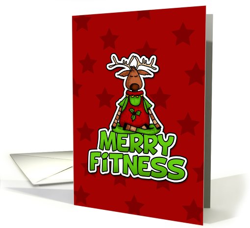 Merry Fitness - Yoga - Reindeer in Lotus Posture card (635945)