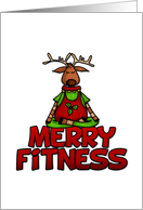 Merry Fitness - Yoga - Reindeer in Lotus Posture card