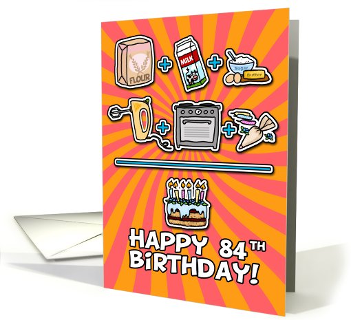 Happy Birthday - cake - 84 years old card (645898)