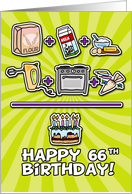 Happy Birthday - cake - 66 years old card