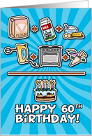 Happy 60th Birthday - cake card