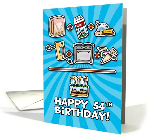 Happy 54th Birthday - cake card (645941)