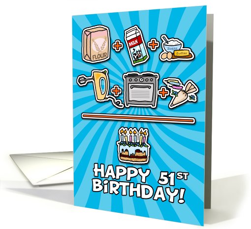 Happy 51st Birthday - cake card (645944)