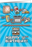 Happy 51st Birthday - cake card