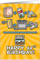 Happy 44th Birthday - cake card