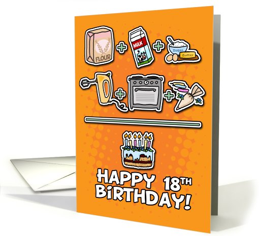 Happy Birthday - cake - 18 years old card (646362)