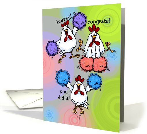 Hurray! End of Chemo - Chicken Cheerleaders card (664209)
