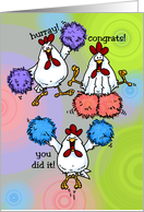 Hurray! End of Chemo - Chicken Cheerleaders card