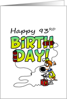 Happy 93rd Birthday - Dynamite Dog card