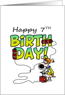 Happy 7th Birthday - Dynamite Dog card