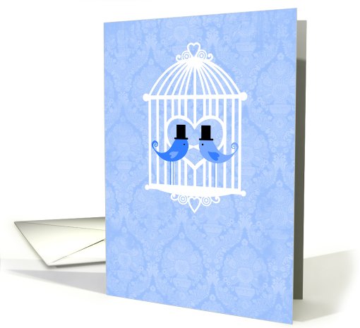 Sweet Birds in Cage - Gay Wedding Invitation card (673982)