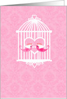 Sweet Birds in Cage - Lesbian Wedding Invitation card