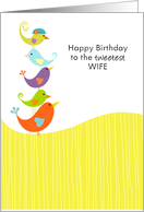 Wife Birthday - Cute Bird Stack card