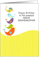 Great Grandmother Birthday - Cute Bird Stack card