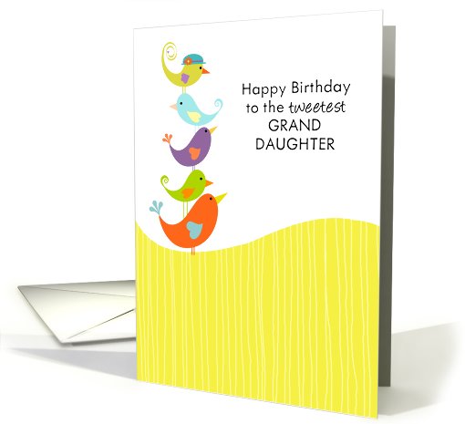 Granddaughter Birthday - Cute Bird Stack card (675139)