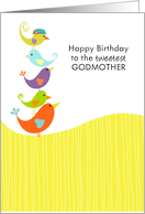 Godmother Birthday - Cute Bird Stack card