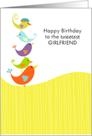 Girlfriend Birthday - Cute Bird Stack card