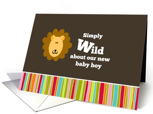 Wild About Our New Baby Boy - Birth Announcement card (676959)