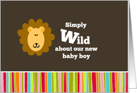 Wild About Our New Baby Boy - Birth Announcement card