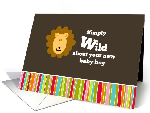 Wild About Your New Baby Boy - Congratulations card (676968)
