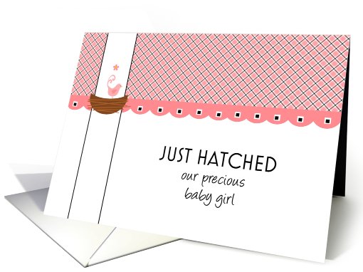 Just Hatched Baby Girl Birth Announcement card (677275)