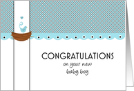 Just Hatched Baby Boy Congratulations card