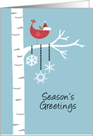 Cardinal in Birch Tree - Season’s Greetings card