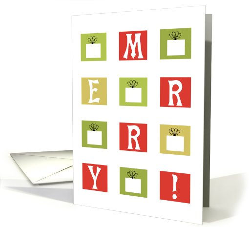 Modern Merry Christmas Presents card (677886)