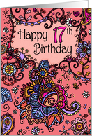 Happy Birthday - Mendhi - 17 years old card