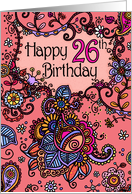 Happy Birthday - Mendhi - 26 years old card