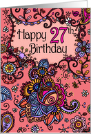 Happy Birthday - Mendhi - 27 years old card