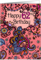 Happy Birthday - Mendhi - 62 years old card