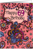 Happy Birthday - Mendhi - 69 years old card