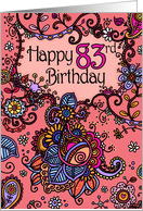 Happy Birthday - Mendhi - 83 years old card